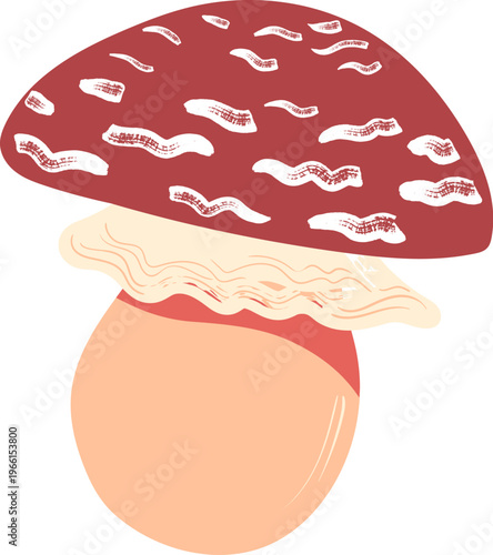 Mushroom Amanita Cap With Warts Cartoon