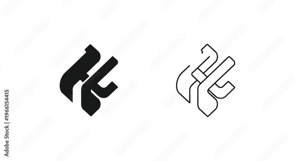 Fototapeta premium a black and white logo with a stylized letter Vector