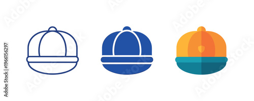 Concierge hat icon set, symbolizing service and hospitality