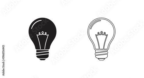 black and white light bulbs on Vector