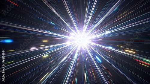 Stylized light burst in dark space