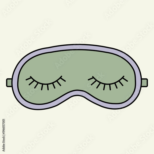 Cute cartoon sleep mask with closed eyes and eyelashes for restful slumber