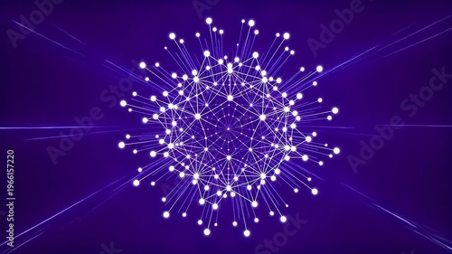 Abstract network structure on purple background