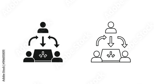 a person shares a file with two other people Vector