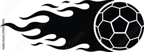 Soccer Ball Strike Silhouette with Motion Trail Effect