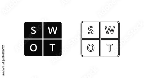 swot analysis matrix icons Vector