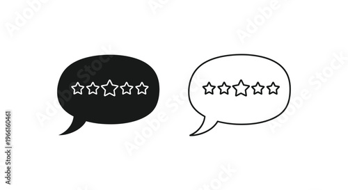 black and white speech bubbles with star ratings Vector