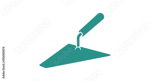 Green Trowel Tool for Construction Work.