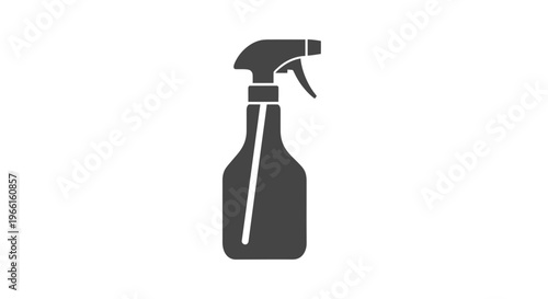 Black Spray Bottle Icon Illustration.