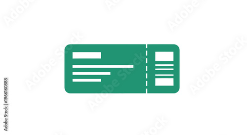 Green Ticket Stub with White Details.