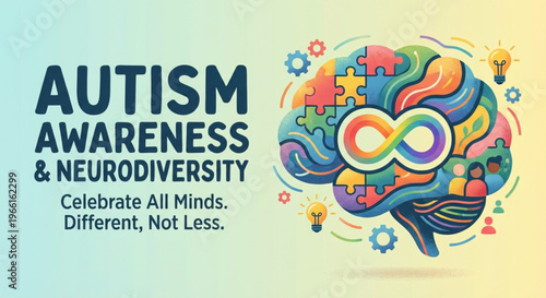 Autism Awareness Neurodiversity Brain Puzzle Pieces Celebrate All Minds
