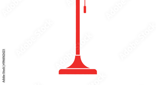 Red Modern Floor Lamp with Adjustable Arm.