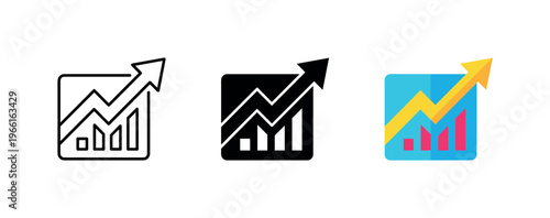 Upward trending graph with arrow indicating growth and success
