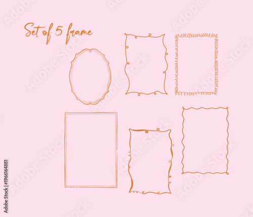 Fotografía Set bow frames template with space for text