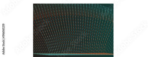 Abstract digital glitch pattern with distorted vertical lines and colorful pixel artifacts. Vector