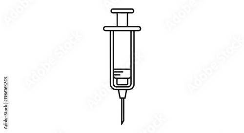 Medical syringe with needle illustration.
