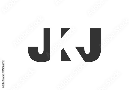 JKJ logo design. Initial letter J K J bold font style for tech startups, consulting, corporate branding. Creative company name, headlines typography identity, trendy logotype.