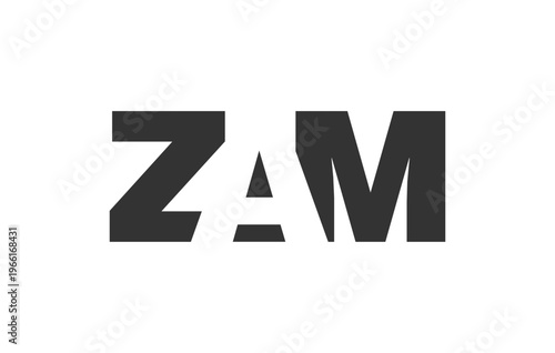 ZAM logo design. Initial letter Z A M bold font style for tech startups, consulting, corporate branding. Creative company name, headlines typography identity, trendy logotype.