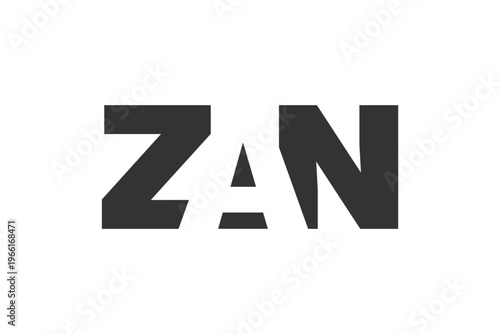 ZAN logo design. Initial letter Z A N bold font style for tech startups, consulting, corporate branding. Creative company name, headlines typography identity, trendy logotype.