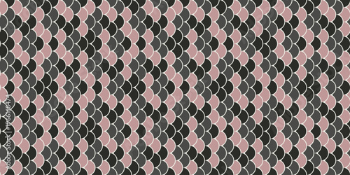 Elegant geometric pattern featuring interlocking scales in muted pink and gray.  Ideal for textile design, wallpaper, website backgrounds, or any project needing a sophisticated, textured aesthetic.