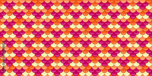 Vibrant, repeating scale pattern in shades of pink, orange, and cream.  Perfect for textile design, website backgrounds, or any project needing a playful, summery aesthetic.