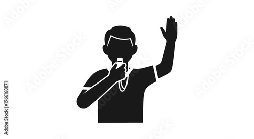 Man Singing into a Microphone.