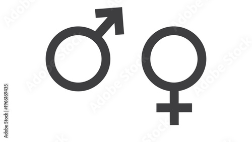 Simple depiction of male and female gender symbols in black and white