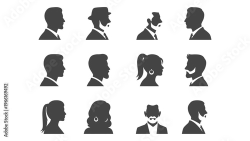 Diverse group of silhouetted headshots representing people with varying appearances