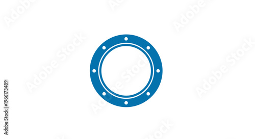 Blue Metal Ring with Bolt Holes.