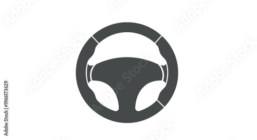 Car Steering Wheel Icon Illustration.
