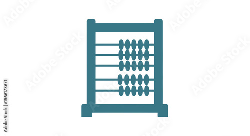 Traditional Abacus Calculator with Beads.