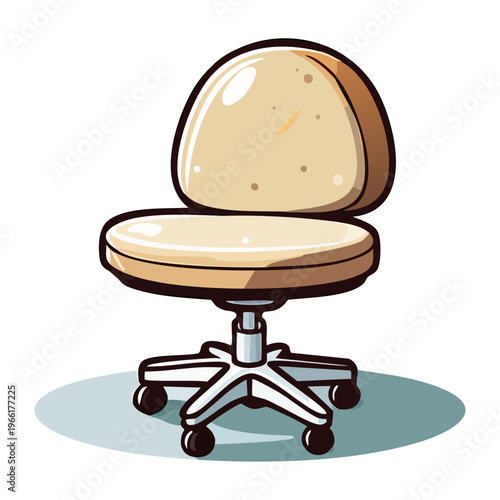 Comfortable beige office chair with rolling wheels for ergonomic seating in a professional workspace or creative home office