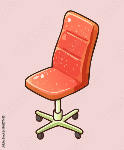 Modern red desk chair for productive office work and creative home workspace and ergonomic seating for student study