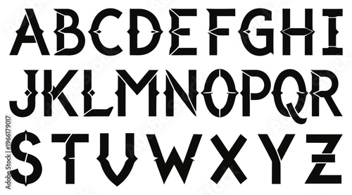 Stylized alphabet a unique and artistic font display
