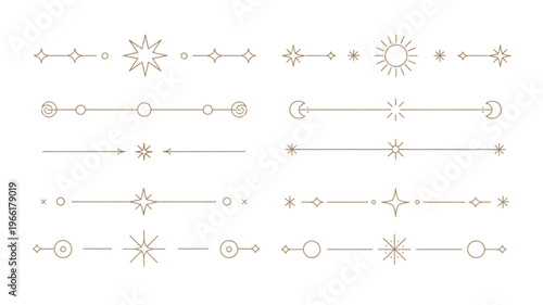 celestial decorative dividers vector set