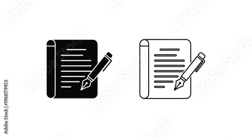 two notebooks with pencils on top of them Vector