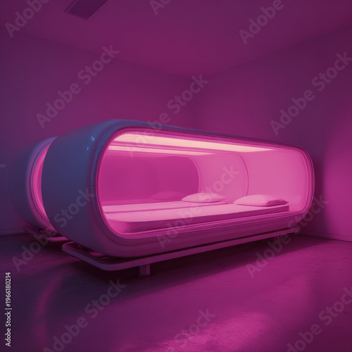 autonomous sleep capsules designed to manage sleep phases through sound and light creating ideal environment for