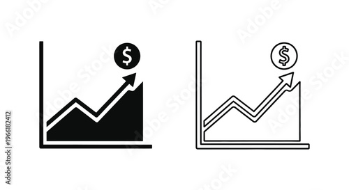 financial growth icons with dollar symbol Vector