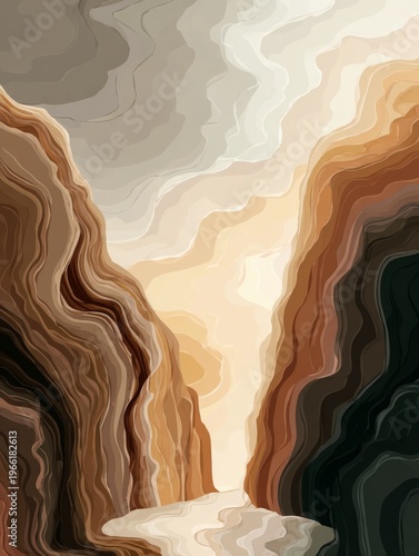 minimalist abstract background in warm Scandinavian neutral tones (ivory, beige, taupe, sand), soft gradients, organic flowing shapes, calm and airy, luxury interior wall art, subtle depth, no text 