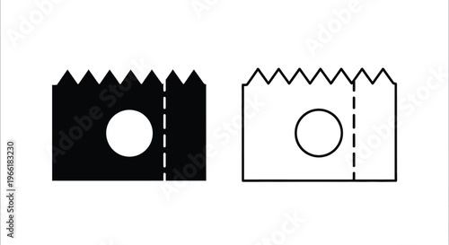 a black and white illustration of perforated ticket stubs Vector