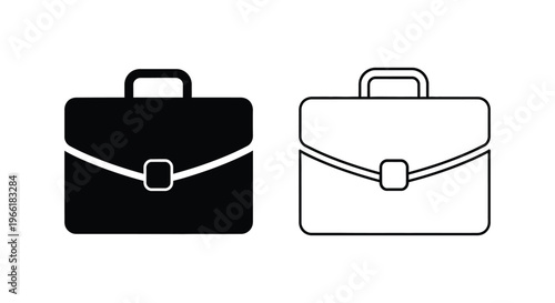 a briefcase with a handle and buckle Vector