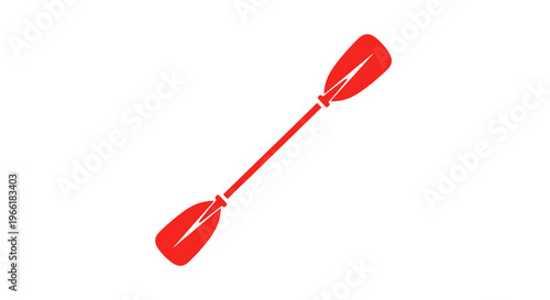 Red Double Bladed Paddle Isolated.