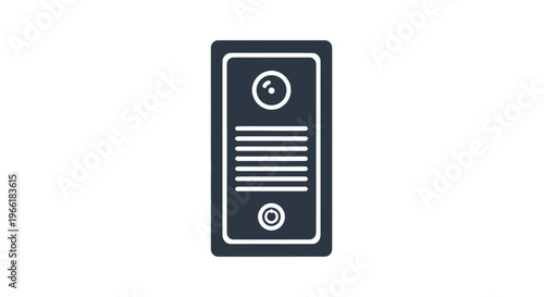 Simple Black Remote Control Icon Design.