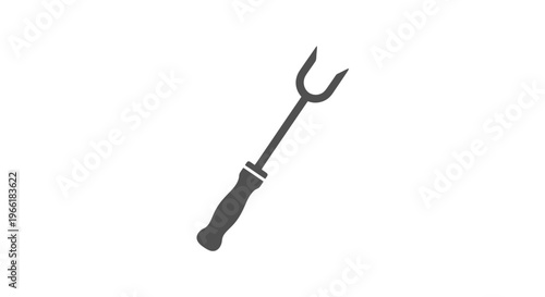 Black Meat Fork with Ergonomic Handle.