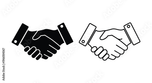 two hands shaking in a gesture of agreement or partnership Vector