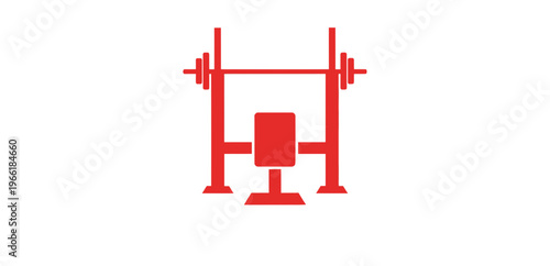 Red Squat Rack Weightlifting Equipment.