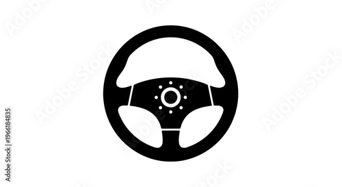 Steering Wheel Icon Simple Design.