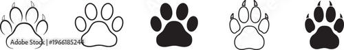 Various vector paw print designs in different styles and colors available