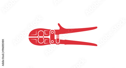 Red Pliers Tool Isolated on White.