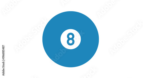 Blue Eight Ball with White Center.